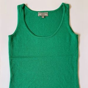 Green Sleeveless Tank by LG Cashmere by Chow -85% SILK, 15% CASHMERE